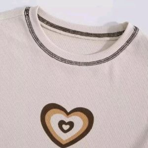 Heart Print Y2k Top