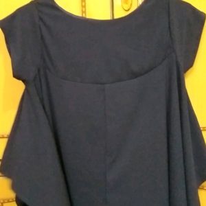 Beautiful Navy Blue Ponchu Style Top