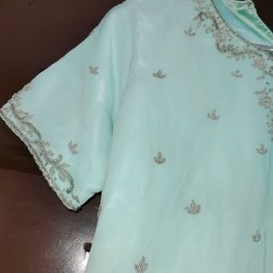 sky blue lehenga without Cancan