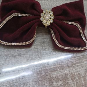 Brand New Imported Korean Velvet Hair Bow Clip