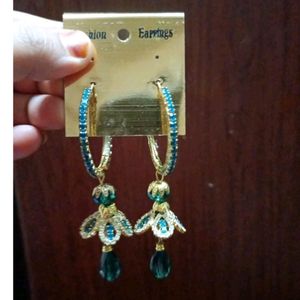 Party Wear Green Blue Jhumka