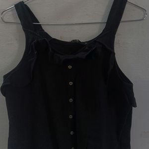 Roadster Black Ruffle Top