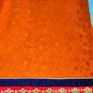 Orange Saree| Festive | With Blouse Piece