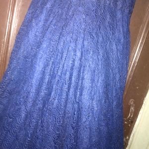 Very Pretty Blue Barbie Gown Net + Embroidary