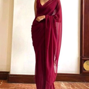 New Maroon Colour Saree