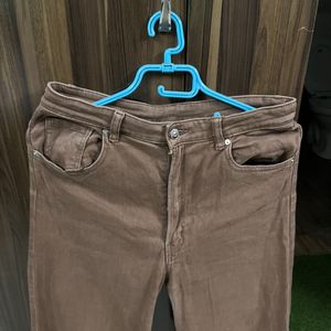 New H&m Brown Wide High Jeans