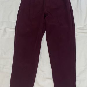 Maroon Colour Straight Pants