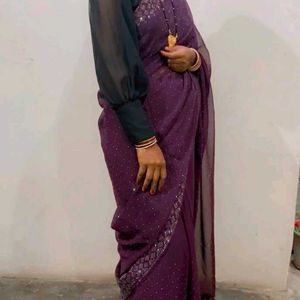 Purple Saree For Women/Girls