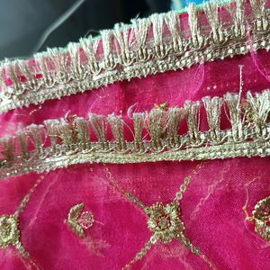 Beautiful Pink Organza Fabric Dupatta 💖💖💖