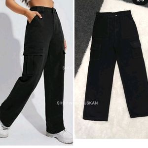 Black High Waisted Cargo Pants