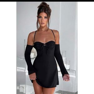 Halter Neckline Bustier Mini Dress