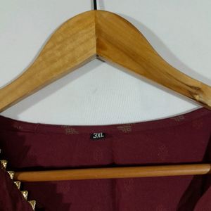 Maroon Printed Kurta (Women's)