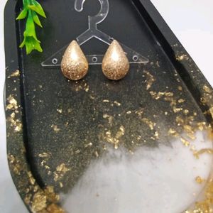 Shimmer Golden Teardrop Earrings