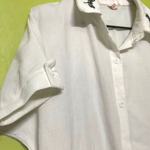 White Korean Style Top For Ladies