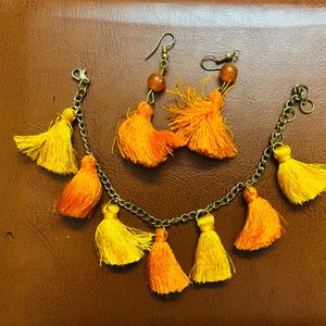 Beautiful Unique Haldi Bracelet & Earrings