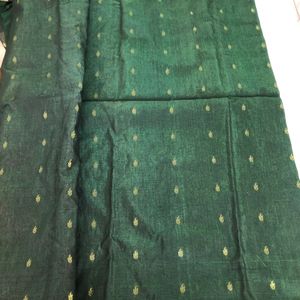 Dark Green Embroidered Saree