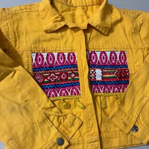 Beautiful Yellow Colour Denim Jacket