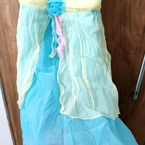 Chiffon Layered Noodle Strap Frock