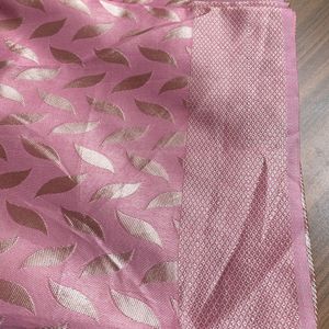 Pretty Pink Colour New Saree With Blouse.