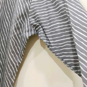 Totally New Pluss Size Grey Striped Kurta