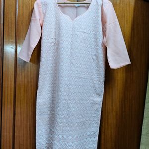 New Chickenkari Peach Kurti