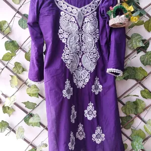 Purple Cotton Kurta