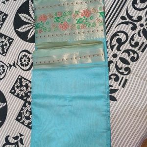 Silk Saree . Sea Ocean  Colour . Prize 1700