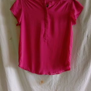 Rose pink coquettecore solid top(women)