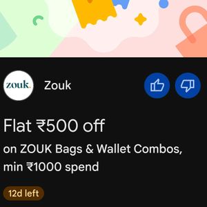 Zouk 500 Rs Off