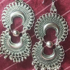 Long Oxidised Earrings