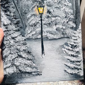 Snow Fall Painting On Canvas.