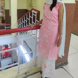 Baby Pink Kurti With Palazzo