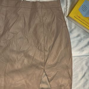 Leather Beige skirt