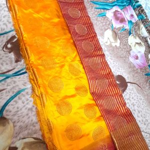 Silk Saree With Desgined Blouse Stitched