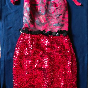 Red Sequence Top Dress