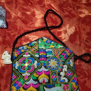 Fancy Multi Colour Embroidery Hand Bag