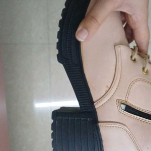 Women Peach Coloured High Ankle Shoes