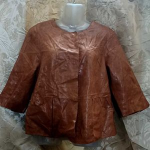 VTG 80s Anne Klein Leather Jkt