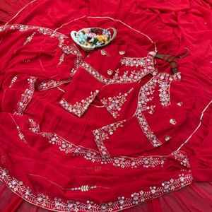 Red Lehenga Saree