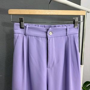 Lavender high waisted pleated trousers