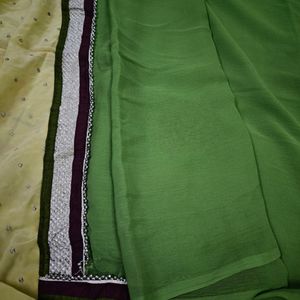 Olive Colour Saree For Daily Purpose