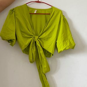 Green Crop Shirt