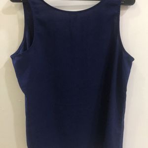 Navy Blue Sleeveless Top For Women