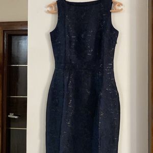 Navy Blue Dress With Textures On It