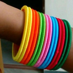 multi colour silk thread bangles