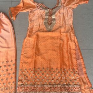 Coral kurta sharara set