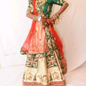 Embroidery Georgette White Wedding Lehenga Choli..