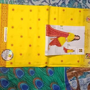 Yellow And Red Dress Material It's New With Tag