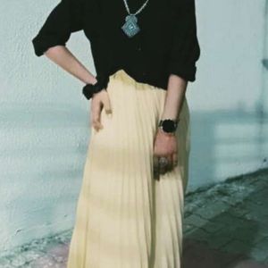 nude colour long skirt