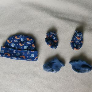 Baby Cap, Socks And Mittens